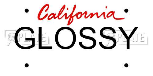 GLOSSY California License Plate