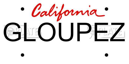 GLOUPEZ California License Plate