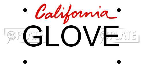 GLOVE California License Plate
