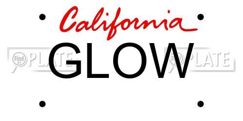 GLOW California License Plate