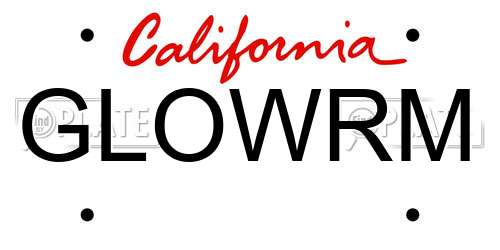 GLOWRM California License Plate