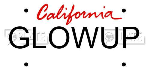 GLOWUP California License Plate
