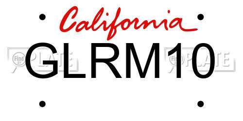 GLRM10 California License Plate