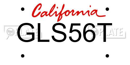 GLS56T California License Plate