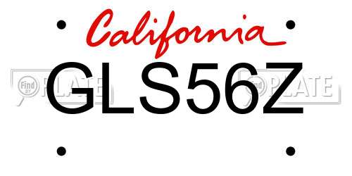GLS56Z California License Plate