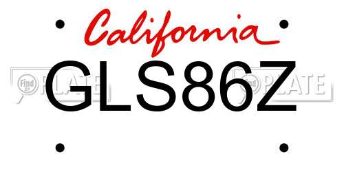 GLS86Z California License Plate