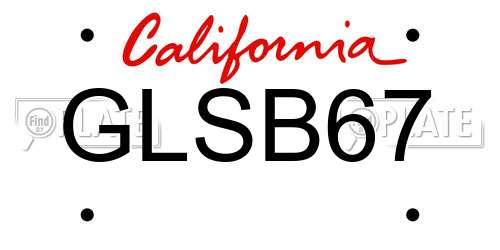 GLSB67 California License Plate