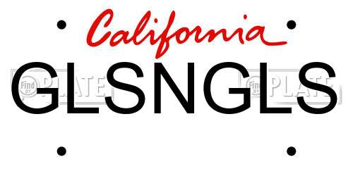 GLSNGLS California License Plate