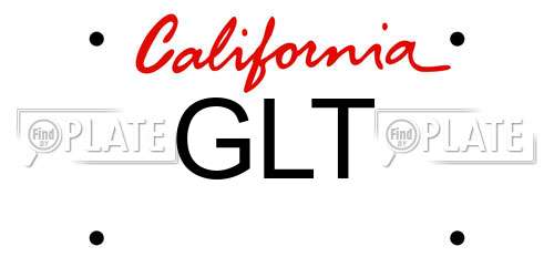 GLT California License Plate