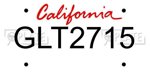 GLT2715 California License Plate