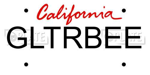 GLTRBEE California License Plate
