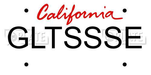 GLTSSSE California License Plate