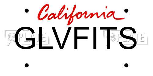 GLVFITS California License Plate