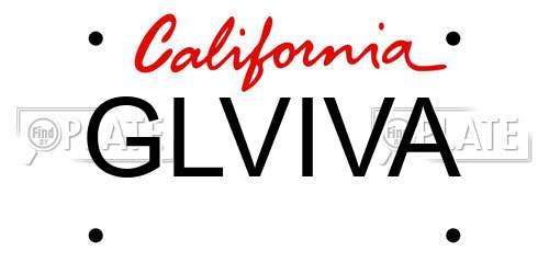 GLVIVA California License Plate