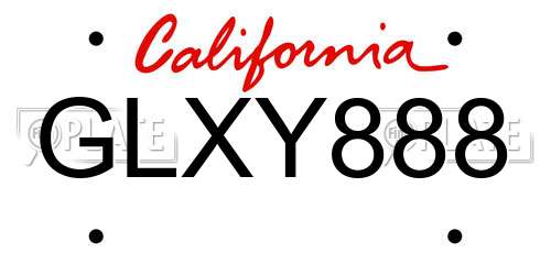 GLXY888 California License Plate