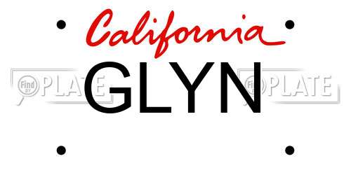GLYN California License Plate