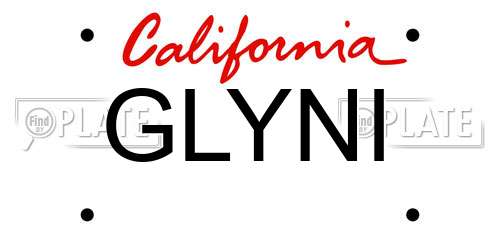 GLYNI California License Plate
