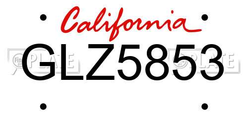 GLZ5853 California License Plate