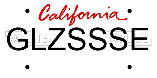 GLZSSSE California License Plate