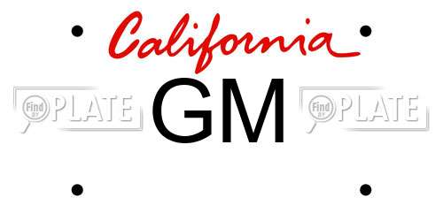 GM California License Plate