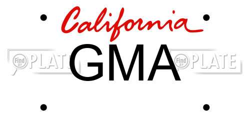 GMA California License Plate
