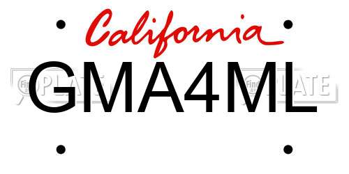 GMA4ML California License Plate