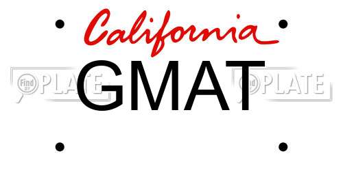 GMAT California License Plate