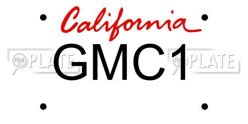 GMC1 California License Plate