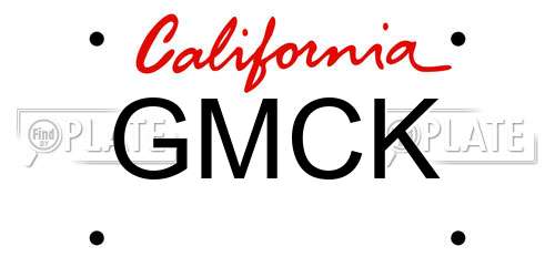 GMCK California License Plate