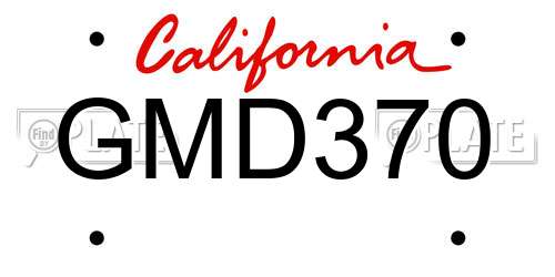 GMD370 California License Plate