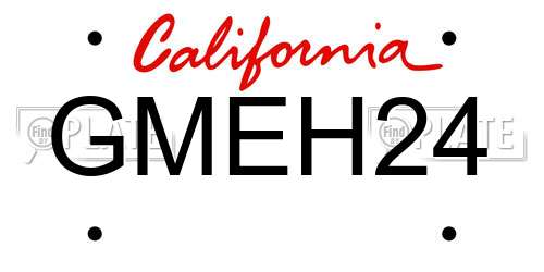 GMEH24 California License Plate