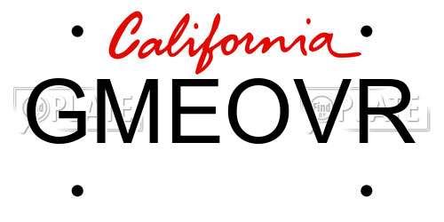 GMEOVR California License Plate
