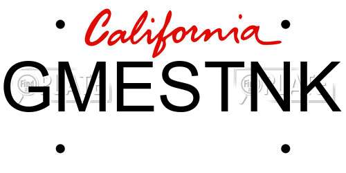GMESTNK California License Plate