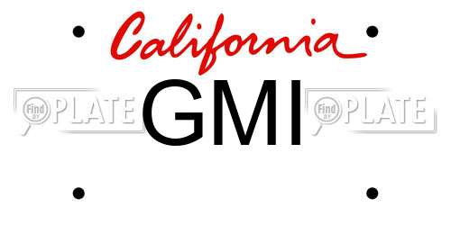 GMI California License Plate