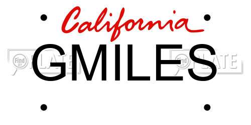GMILES California License Plate