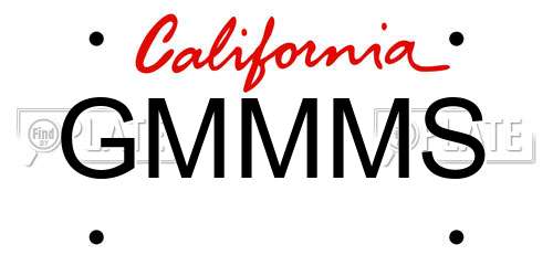 GMMMS California License Plate