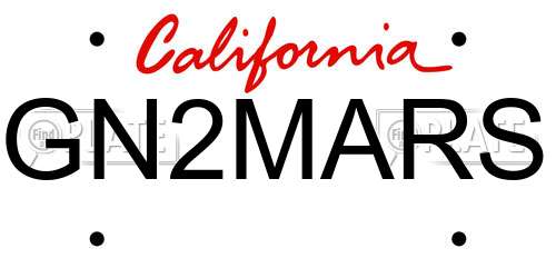 GN2MARS California License Plate