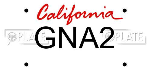 GNA2 California License Plate