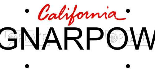 GNARPOW California License Plate
