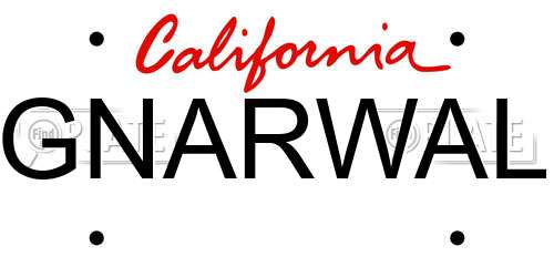 GNARWAL California License Plate