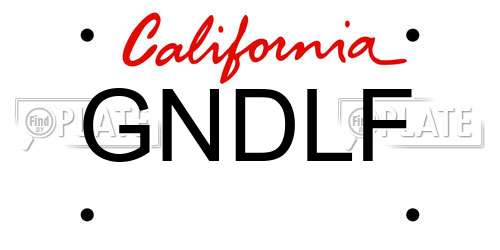 GNDLF California License Plate