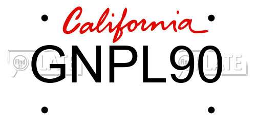 GNPL90 California License Plate