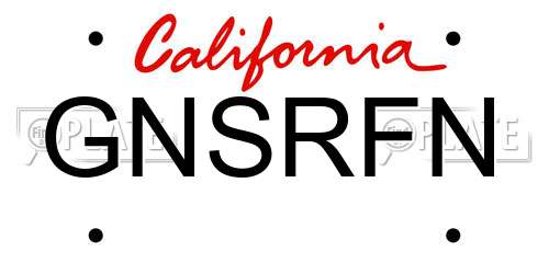 GNSRFN California License Plate