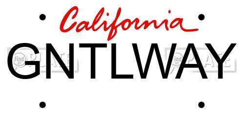 GNTLWAY California License Plate