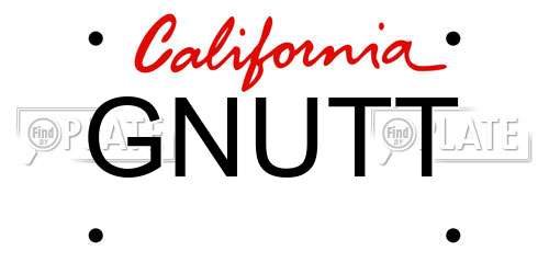 GNUTT California License Plate
