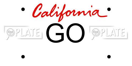 GO California License Plate