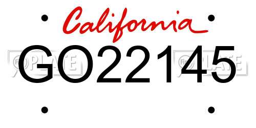 GO22145 California License Plate