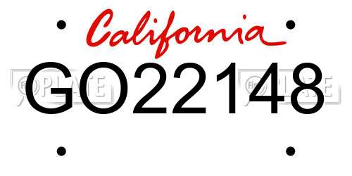 GO22148 California License Plate