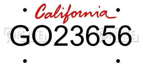 GO23656 California License Plate