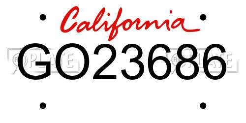 GO23686 California License Plate